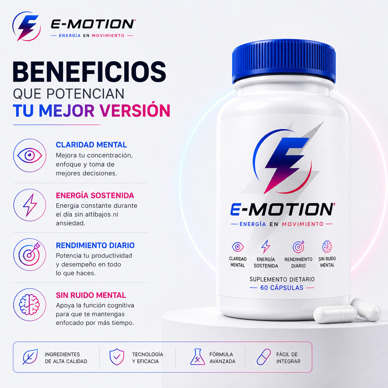 E-MOTION® - La energía que no se corta a las 3 de la tarde
